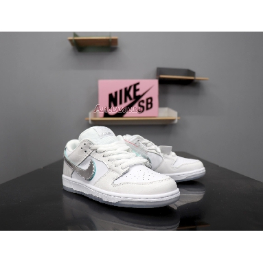 Nike Diamond Supply Co. x Dunk Low Pro SB White Diamond BV1310-100 White/Chrome-White Mens Womens Shoes