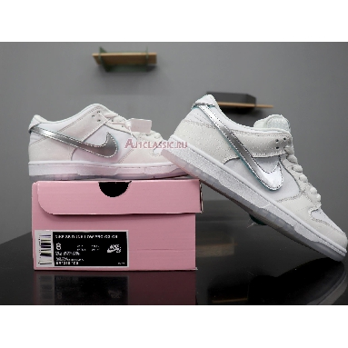 Nike Diamond Supply Co. x Dunk Low Pro SB White Diamond BV1310-100 White/Chrome-White Mens Womens Shoes