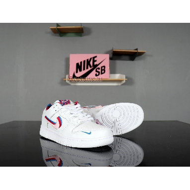 Parra x Nike SB Dunk Low CN4504-100 White/Pink Rise-Gym Red Mens Womens Shoes