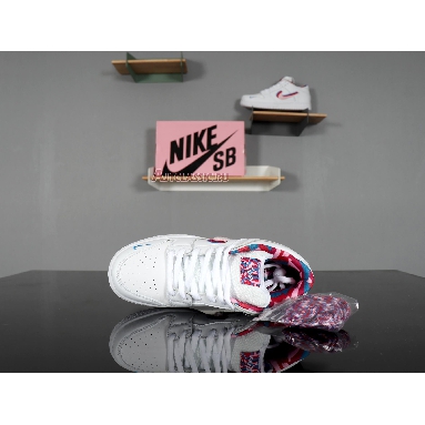 Parra x Nike SB Dunk Low CN4504-100 White/Pink Rise-Gym Red Mens Womens Shoes