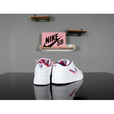 Parra x Nike SB Dunk Low CN4504-100 White/Pink Rise-Gym Red Mens Womens Shoes