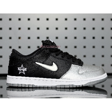 Nike Supreme x Dunk SB Low QS Metallic Silver CK3480-001 Metallic Silver/Metallic Silver/Black Mens Womens Shoes