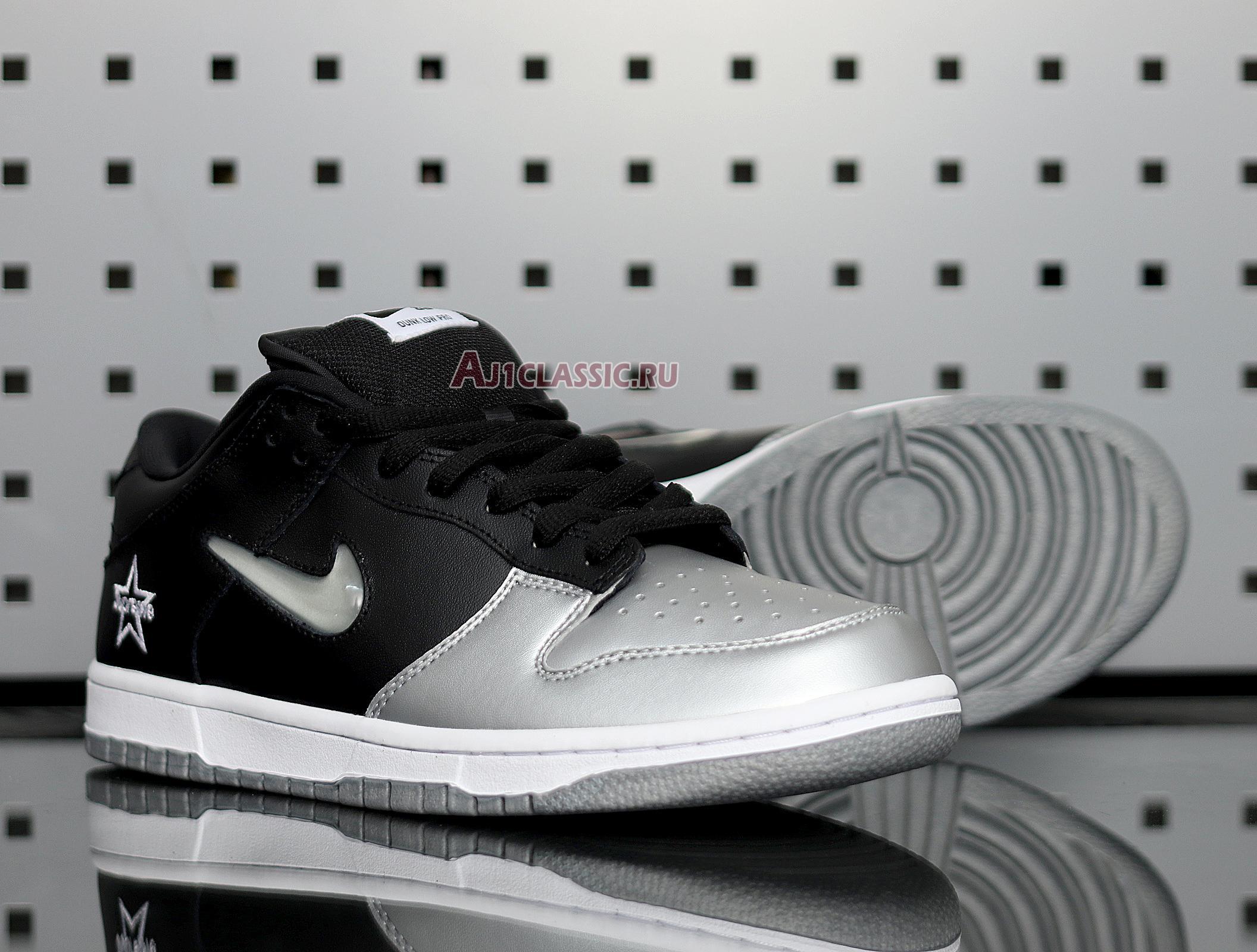 New Nike Supreme x Dunk SB Low QS "Metallic Silver" CK3480-001 Shoes