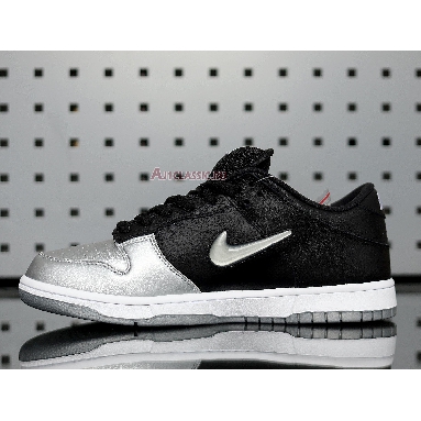 Nike Supreme x Dunk SB Low QS Metallic Silver CK3480-001 Metallic Silver/Metallic Silver/Black Mens Womens Shoes