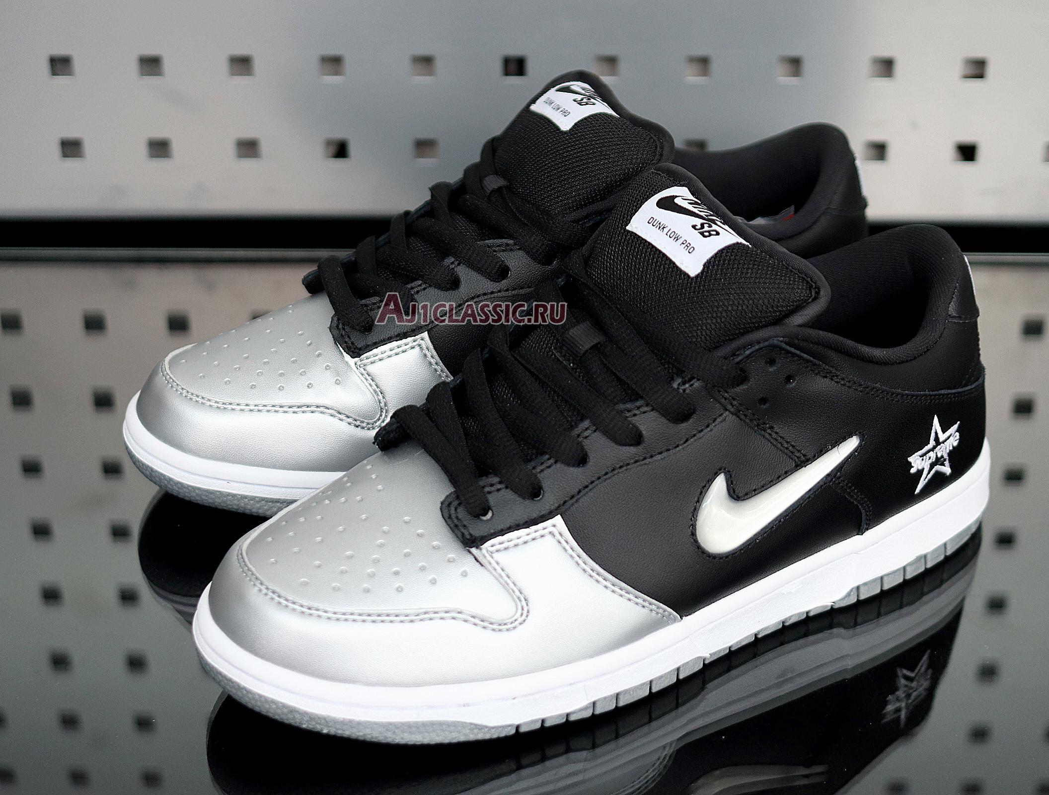 New Nike Supreme x Dunk SB Low QS "Metallic Silver" CK3480-001 Shoes