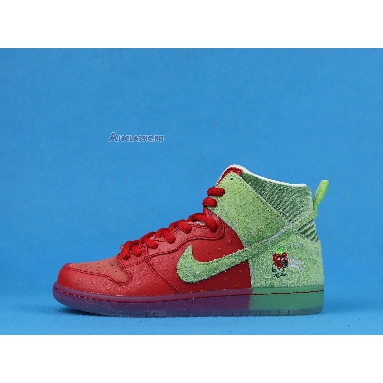 Nike Dunk High SB Strawberry Cough CW7093-600 University Red/Spinach Green/Magic Ember Mens Womens Shoes