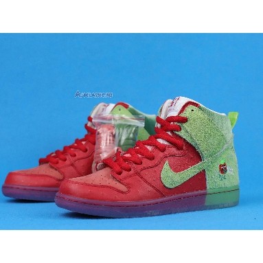 Nike Dunk High SB Strawberry Cough CW7093-600 University Red/Spinach Green/Magic Ember Mens Womens Shoes