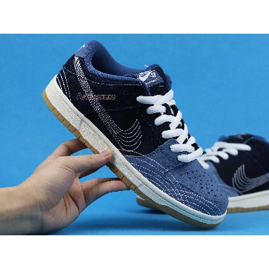 Nike Dunk Low Pro PRM SB Sashiko Pack CV0316-400 Mystic Navy/Mystic Navy/Gum Light Brown Mens Womens Shoes