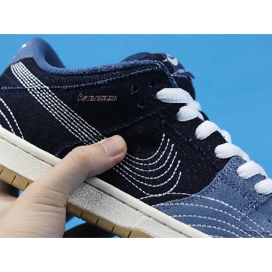 Nike Dunk Low Pro PRM SB Sashiko Pack CV0316-400 Mystic Navy/Mystic Navy/Gum Light Brown Mens Womens Shoes