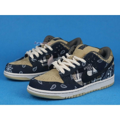 Nike Travis Scott x Dunk Low Premium QS SB Cactus Jack CT5053-001 Black/Parachute Beige-Petra Brown-Black Mens Womens Shoes