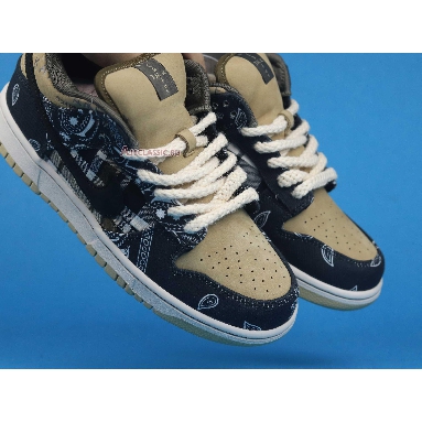 Nike Travis Scott x Dunk Low Premium QS SB Cactus Jack CT5053-001 Black/Parachute Beige-Petra Brown-Black Mens Womens Shoes