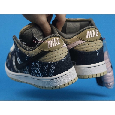 Nike Travis Scott x Dunk Low Premium QS SB Cactus Jack CT5053-001 Black/Parachute Beige-Petra Brown-Black Mens Womens Shoes