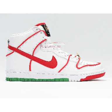 Nike Paul Rodriguez x Dunk High Premium SB Mexican Boxing CT6680-100 White/University Red Mens Womens Shoes