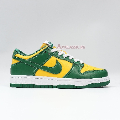 Nike Dunk Low SP Brazil 2020 CU1727-700 Varsity Maize/Pine Green-White Mens Womens Shoes