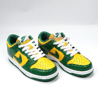 Nike Dunk Low SP Brazil 2020 CU1727-700 Varsity Maize/Pine Green-White Mens Womens Shoes