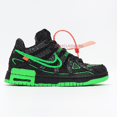 Nike Off-White x Air Rubber Dunk Green Strike CU6015-001 Black/White/Green Strike Mens Womens Shoes