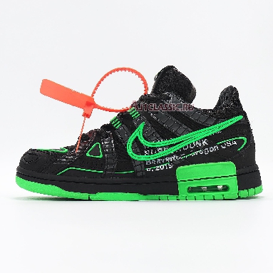 Nike Off-White x Air Rubber Dunk Green Strike CU6015-001 Black/White/Green Strike Mens Womens Shoes