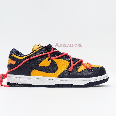 Nike Off-White x Dunk Low University Gold CT0856-700 University Gold/Midnight Navy/White Mens Womens Shoes