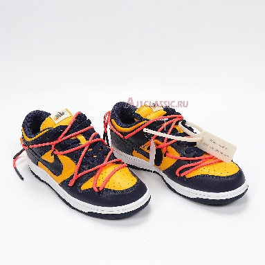 Nike Off-White x Dunk Low University Gold CT0856-700 University Gold/Midnight Navy/White Mens Womens Shoes