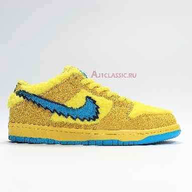 Nike Grateful Dead x Dunk Low SB Yellow Bear CJ5378-700 Opti Yellow/Blue Fury Mens Womens Shoes