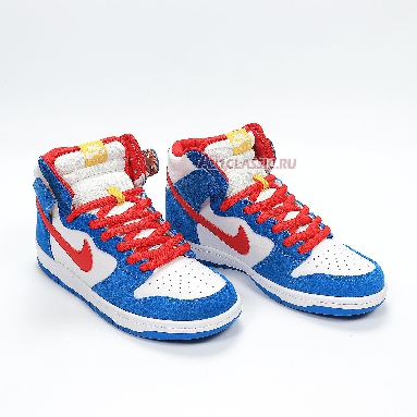 Nike Dunk High SB Doraemon CI2692-400 Light Photo Blue/Light Photo Blue/Speed Yellow/University Red Mens Womens Shoes