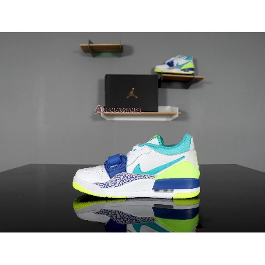 Just Don x Air Jordan Legacy 312 Low Neon Aquamarine CD7069-103 White/Ultramarine-Neon Yellow-Aquamarine Sneakers