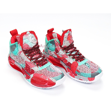 Air Jordan 34 Wrapping Paper Christmas PE BQ3381-301 Red/Green/Grey Mens Womens Shoes