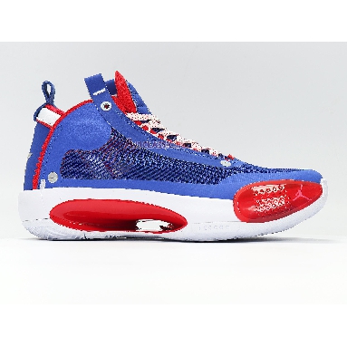 Air Jordan 34 PF Captain America BQ3381-123 Blue/Red/White Mens Womens Shoes