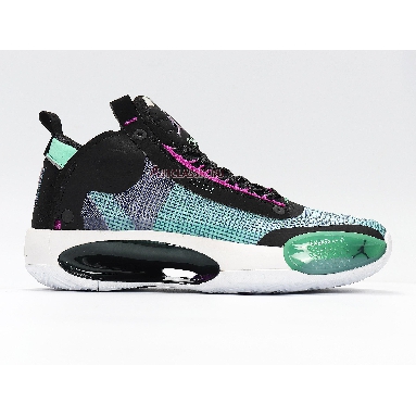 Air Jordan 34 Blue Void BQ3381-400 Blue Void/Green Glow-Black-Metallic Silver Sneakers