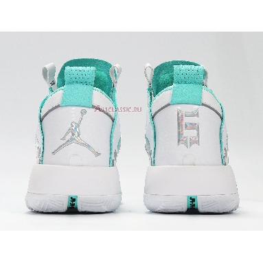 Air Jordan 34 PF Guo Ailun PE BQ3381-103 White/Metallic Silver/Aurora Green Mens Womens Shoes