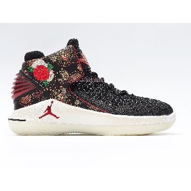 Air Jordan 32 PF CNY Chinese New Year AJ6333-042 Black/University Red/White-Metallic Gold Mens Womens Shoes