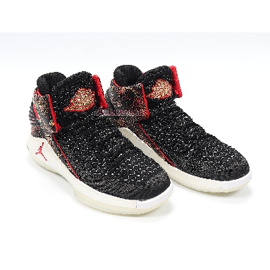 Air Jordan 32 PF CNY Chinese New Year AJ6333-042 Black/University Red/White-Metallic Gold Mens Womens Shoes