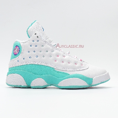 Air Jordan 13 Retro GS Aurora Green 439358-100 White/Soar-Aurora Green-Digital Pink Sneakers