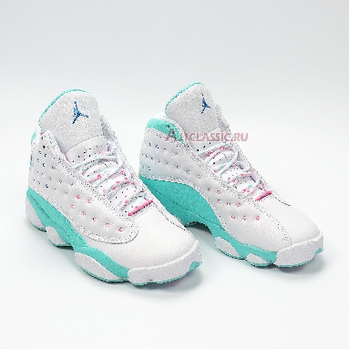 Air Jordan 13 Retro GS Aurora Green 439358-100 White/Soar-Aurora Green-Digital Pink Sneakers