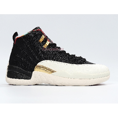 Air Jordan 12 Retro 2019 Chinese New Year CI2977-006 Black/Sail-Metallic Gold-True Red Sneakers