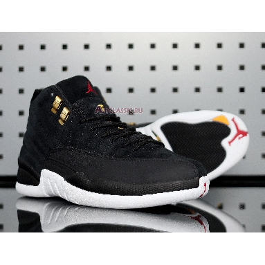 Air Jordan 12 Retro Reverse Taxi 130690-017 Black/White-Taxi-Black Mens Womens Shoes