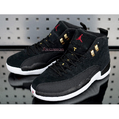 Air Jordan 12 Retro Reverse Taxi 130690-017 Black/White-Taxi-Black Mens Womens Shoes