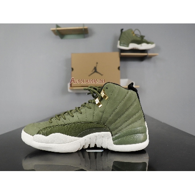 Air Jordan 12 Chris Paul Class of 2003 130690-301 Olive Canvas/Sail/Black-Metallic Gold Mens Womens Shoes