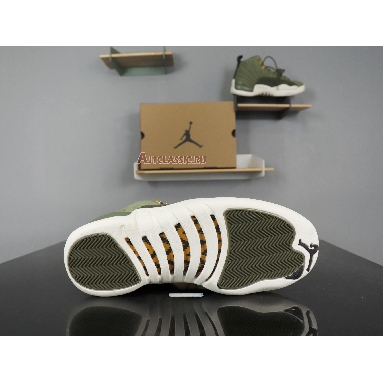 Air Jordan 12 Chris Paul Class of 2003 130690-301 Olive Canvas/Sail/Black-Metallic Gold Mens Womens Shoes