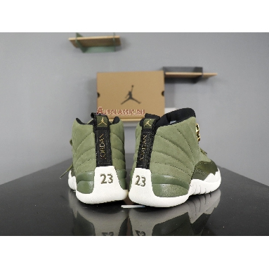 Air Jordan 12 Chris Paul Class of 2003 130690-301 Olive Canvas/Sail/Black-Metallic Gold Mens Womens Shoes