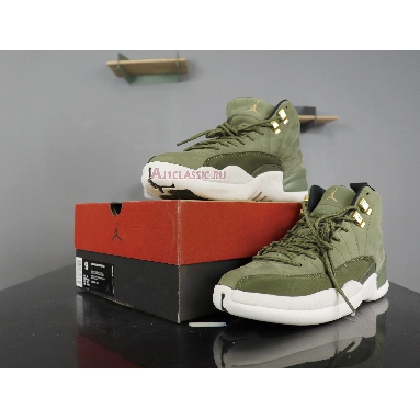 Air Jordan 12 Chris Paul Class of 2003 130690-301 Olive Canvas/Sail/Black-Metallic Gold Mens Womens Shoes