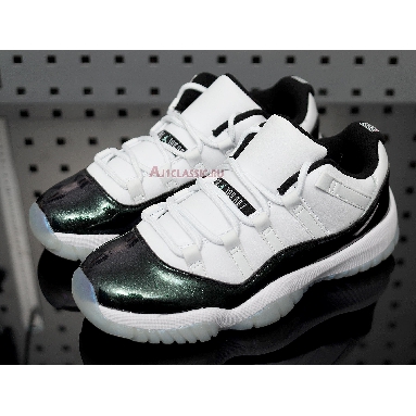 Air Jordan 11 Retro Low Emerald 528895-145 White/Emerald Rise-Black Mens Womens Shoes