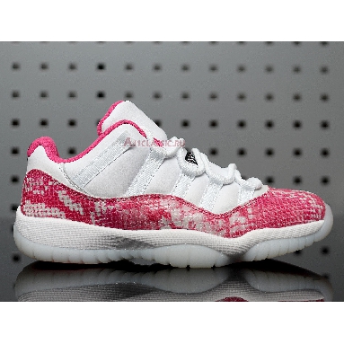 Wmns Air Jordan 11 Retro Low Pink Snakeskin AH7860-106 White/Black-Pink Mens Womens Shoes