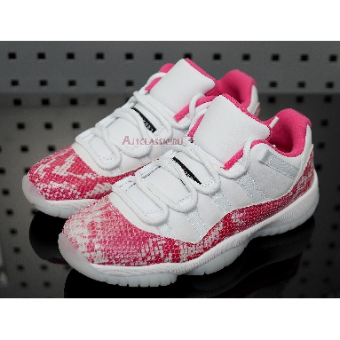 Wmns Air Jordan 11 Retro Low Pink Snakeskin AH7860-106 White/Black-Pink Mens Womens Shoes