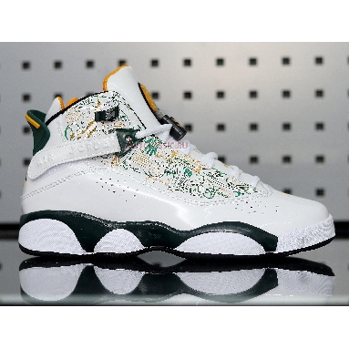 Air Jordan 6 Rings Seattle Supersonics 322992-102 White/Green-Yellow Sneakers