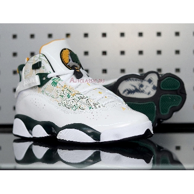 Air Jordan 6 Rings Seattle Supersonics 322992-102 White/Green-Yellow Sneakers