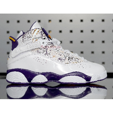 Air Jordan 6 Rings Hollywood 322992-152 White/Court Purple-Taxi-Silver Mens Womens Shoes