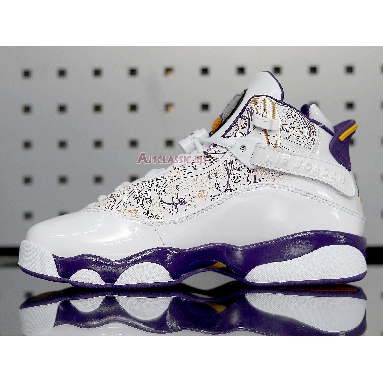 Air Jordan 6 Rings Hollywood 322992-152 White/Court Purple-Taxi-Silver Mens Womens Shoes