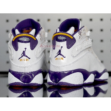 Air Jordan 6 Rings Hollywood 322992-152 White/Court Purple-Taxi-Silver Mens Womens Shoes