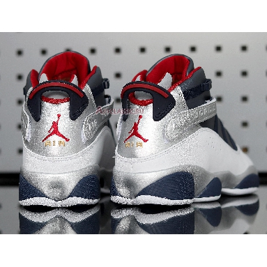 Air Jordan 6 Rings Olympic 322992-161 White/Varsity Red-Midnight Navy-Metallic Gold Sneakers